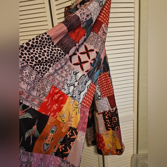 Patchwork Boho Wide Leg  Multicolor Pants - Picture 2 of 7